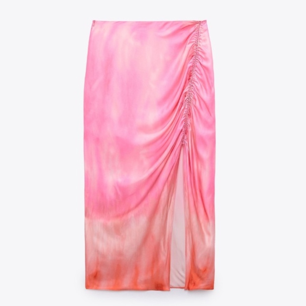 Zara Draped Midi Tie Dye Skirt
